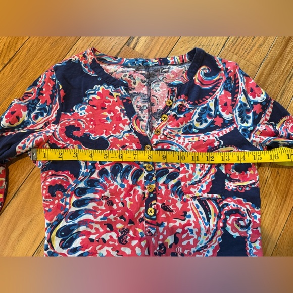 Lilly Pulitzer Pink/Blue Coral Pima Cotton Long Sleeve Knee Length Dress Size XS - Picture 7 of 11